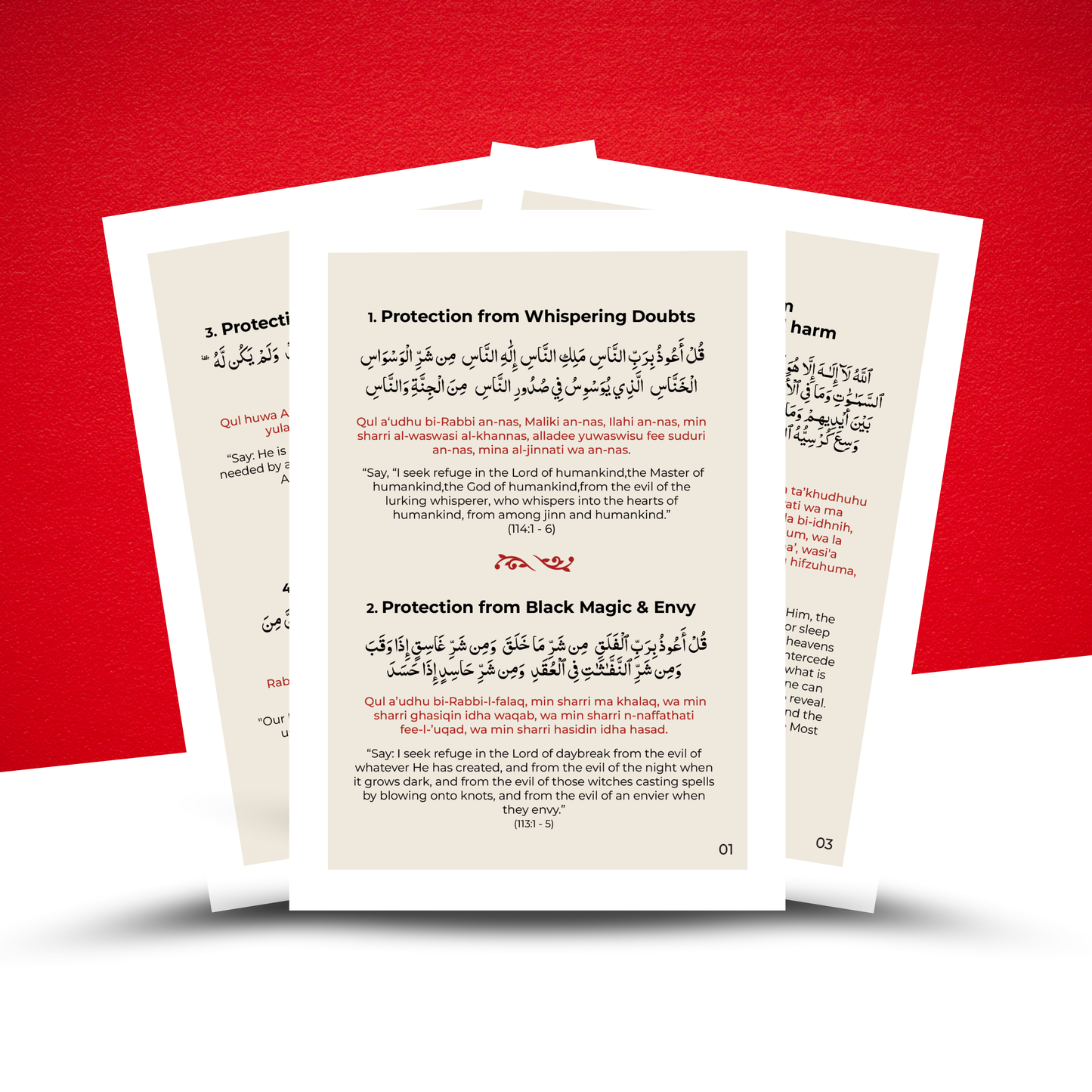 Duas Against Whispers - (A6 - Pocket Size) English Translation | Translitertaion | Arabic Text