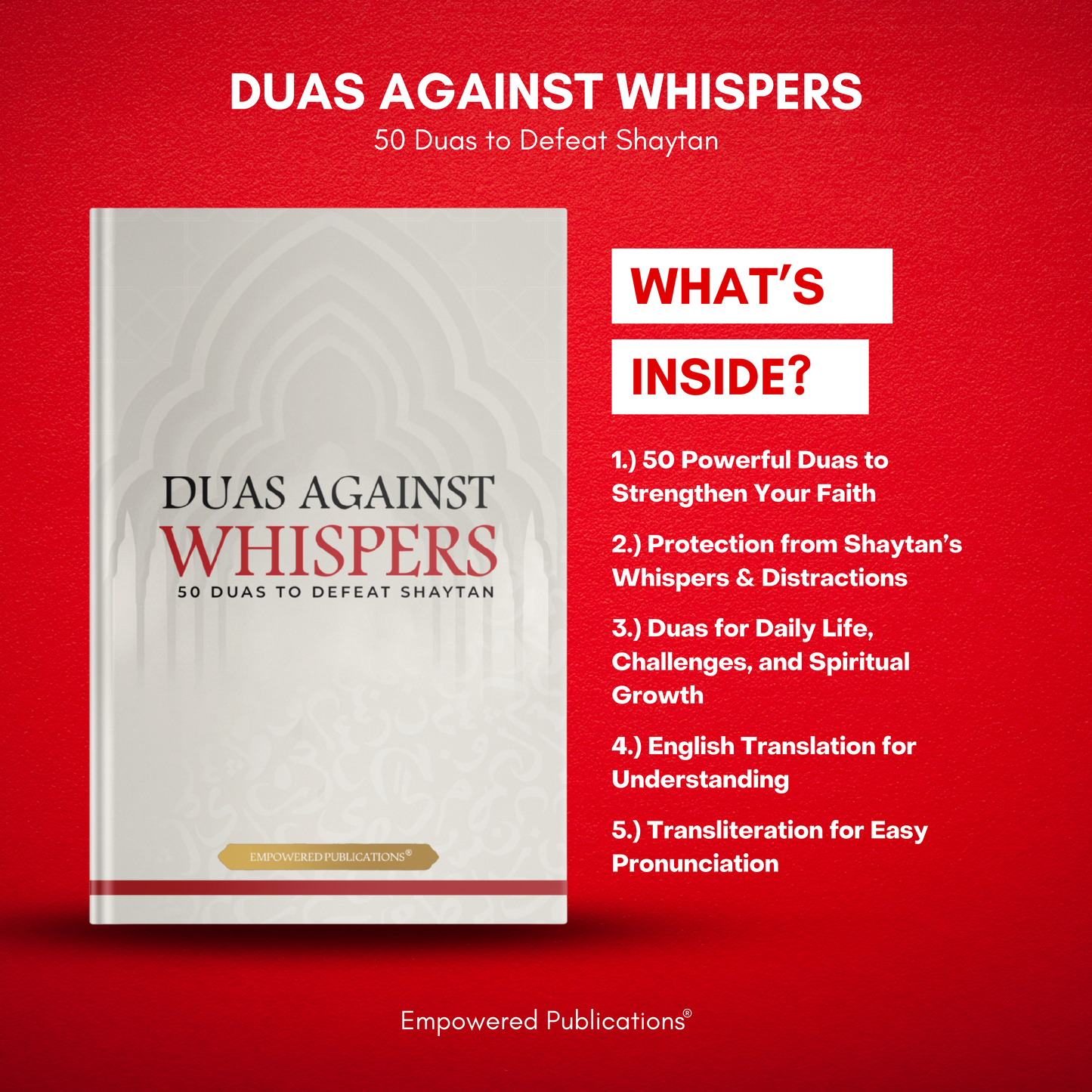 Duas Against Whispers - (A6 - Pocket Size) English Translation | Translitertaion | Arabic Text