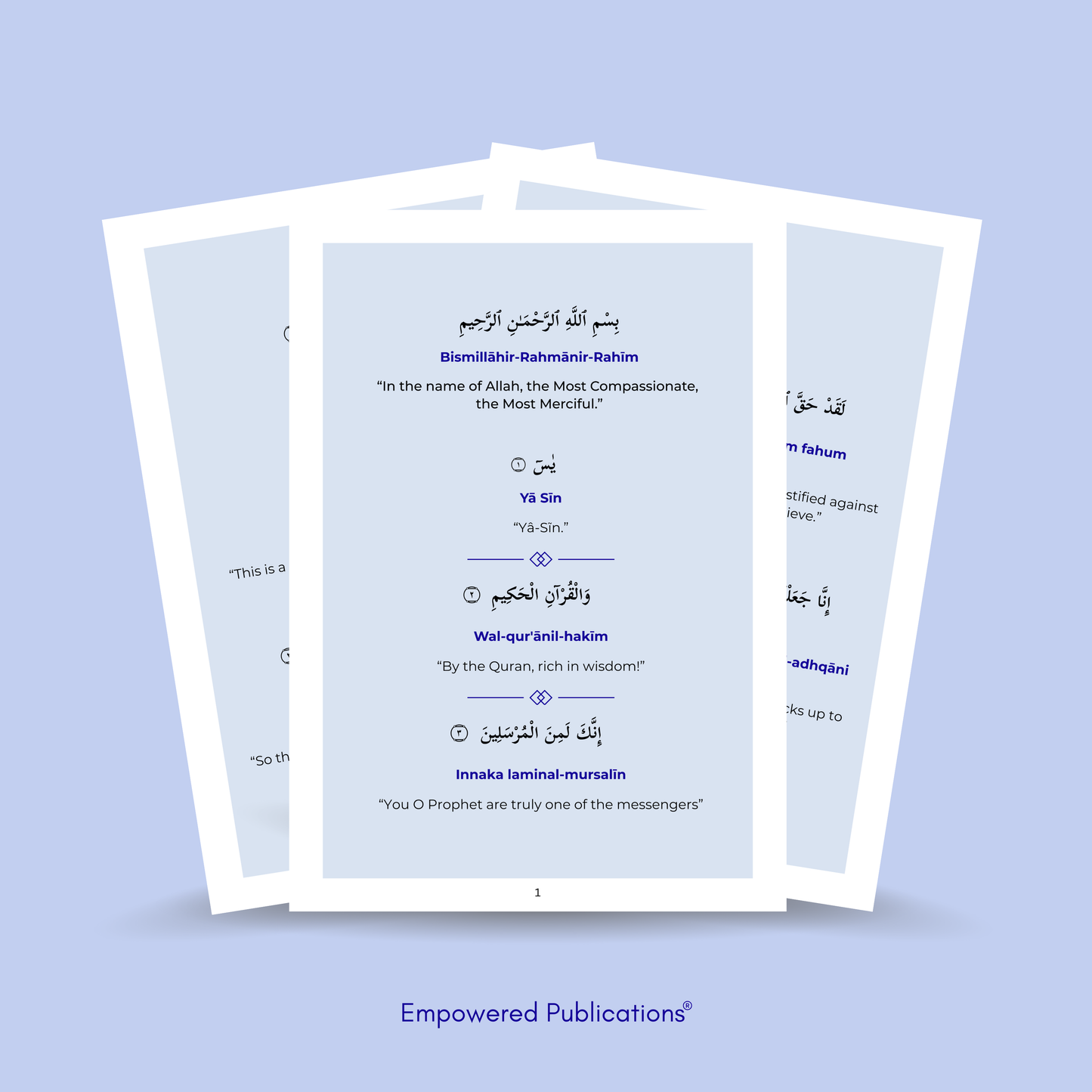 Surah Yaseen - (A6 - Pocket Size) English Translation | Translitertaion | Arabic Text
