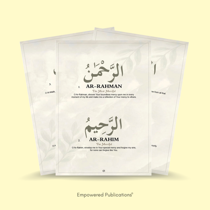 99 Names of Allah - (A6 - Pocket Size) English Translation | Translitertaion | Arabic Text