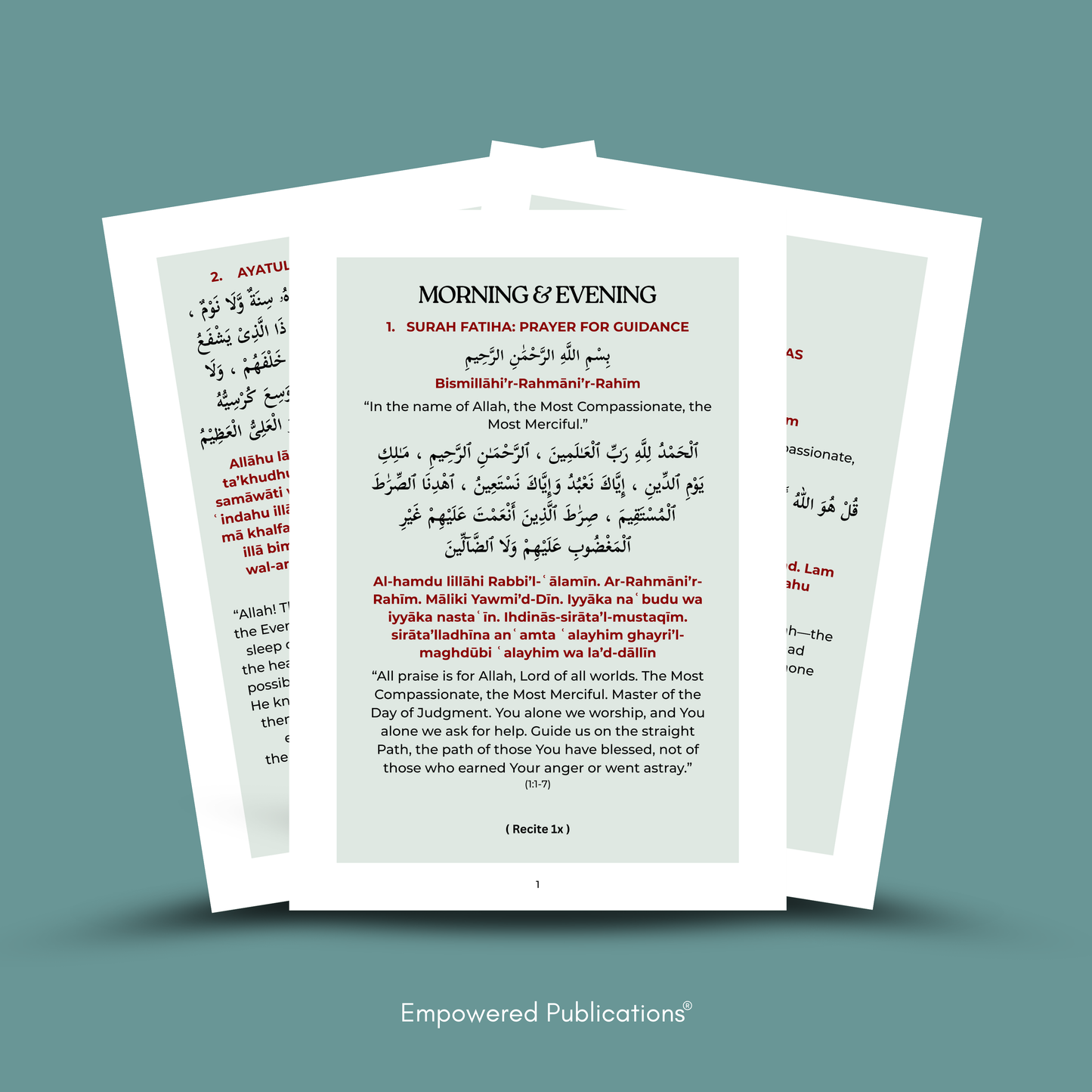 Daily Adhkar - (A6 - Pocket Size) English Translation | Translitertaion | Arabic Text