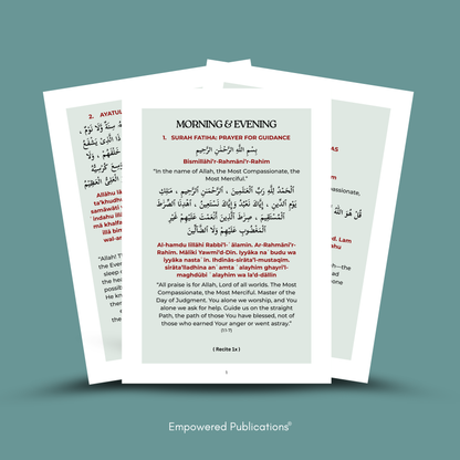 Daily Adhkar - (A6 - Pocket Size) English Translation | Translitertaion | Arabic Text