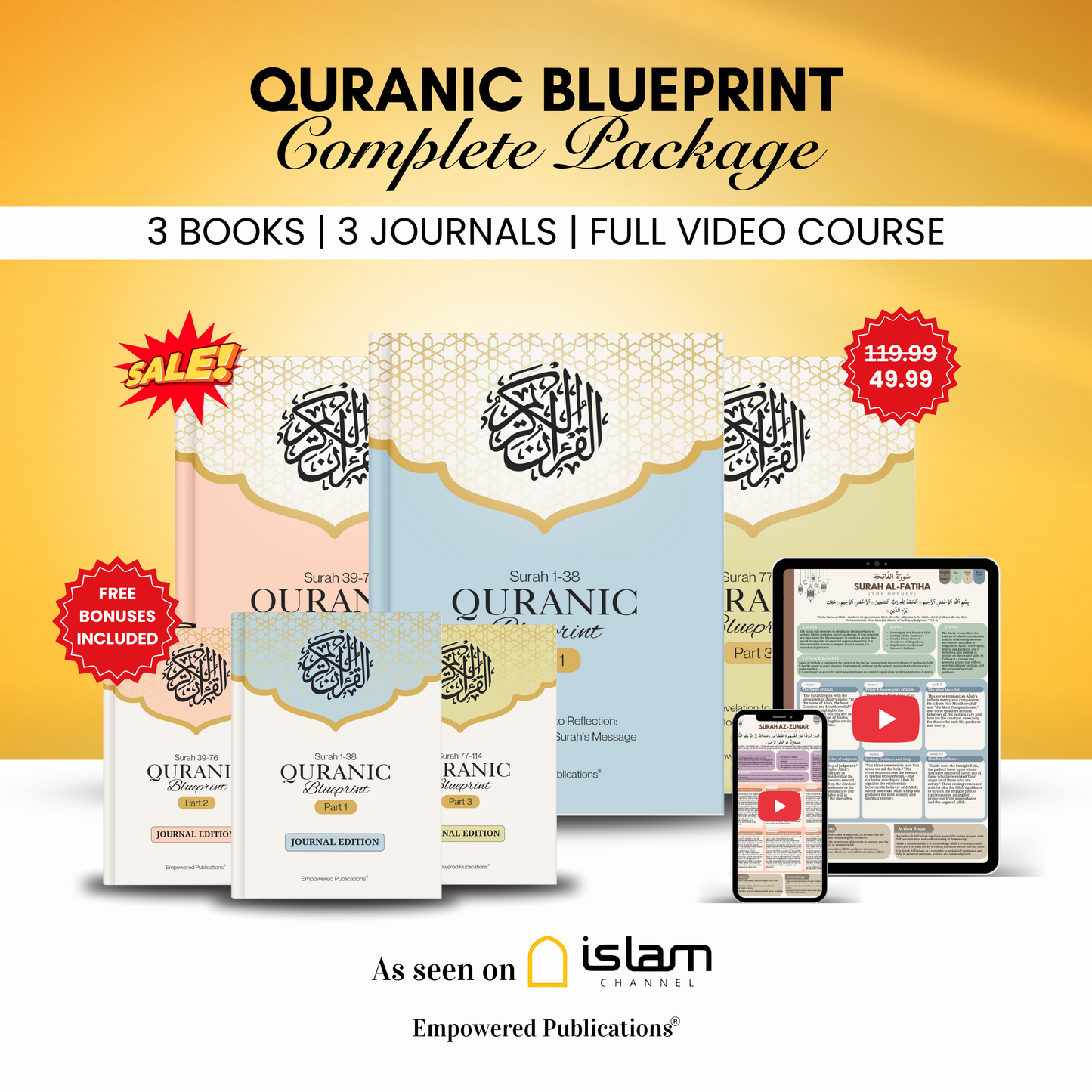 Quranic Blueprint - Complete Package (3 Books + 3 Journals + Full Video Course)