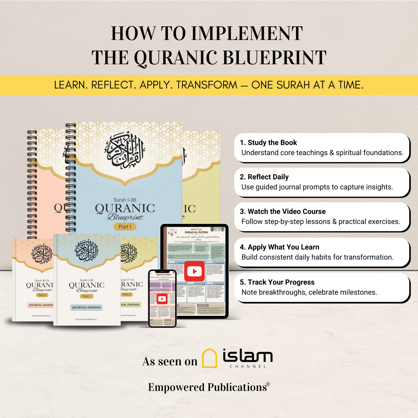 Quranic Blueprint - Complete Package (3 Books + 3 Journals + Full Video Course)
