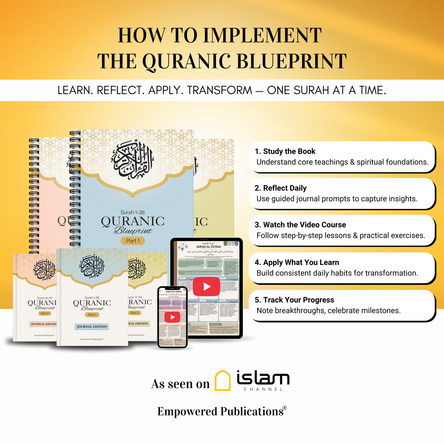 Quranic Blueprint - Complete Package (3 Books + 3 Journals + Full Video Course)